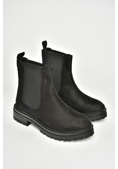 Fox Shoes T726923702 Siyah Süet Klasik Kadıın Bot Siyah