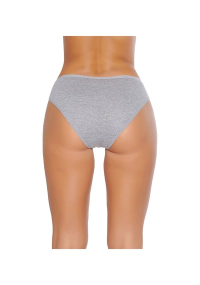 Hepsine Rakip 6'lı Tutku Kadın Pamuklu Fiyonklu İnce Bel Bikini Külot Seti Gri