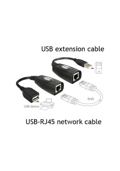 Usb Extender Cat5 Cat6 Kablosu Üzerinden Lan Uzatma Adaptörü 45M
