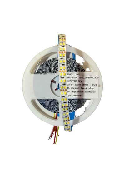 12 Volt 2835 Smd 240 Led 10mm 3 Renk 6500k-4000k-3000k İç Mekan 5 Metre Şerit Led