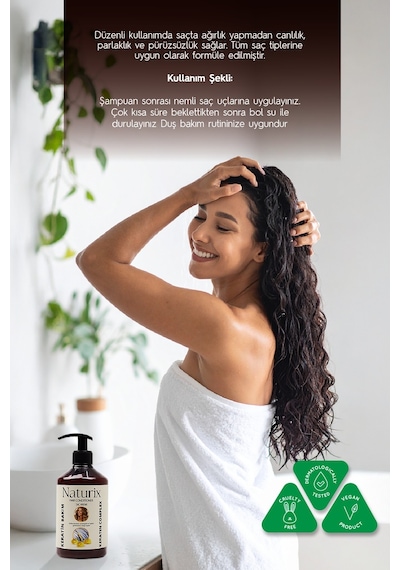 Naturix Tuzsuz Keratin Bakım Saç Kremi 500 ML
