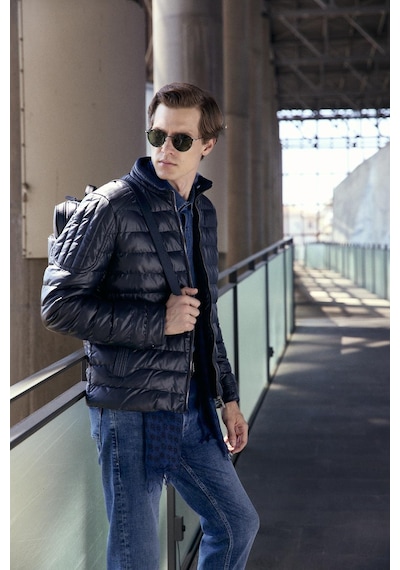 Ncs Jeans Su Geçirmez Regular Fit Erkek Şişme Suni Deri Mont Lacivert 4528 Lacivert
