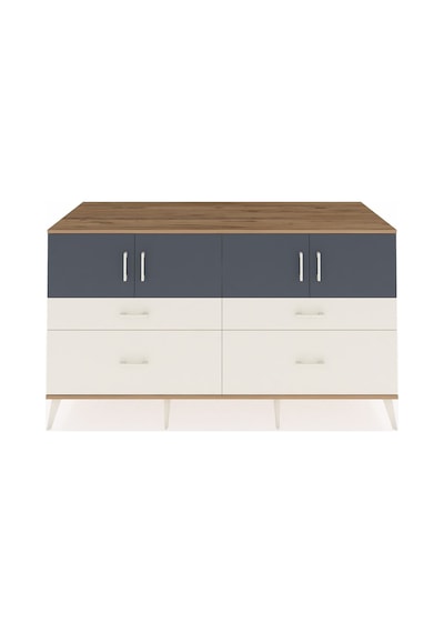 Kronos Konsol 2 Raflı 4 Çekmeceli 4 Kapaklı 176x59x99 Çam-antrasi Çam-antrasit/aytaşı