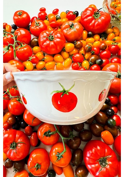 Rakle x Bengi Kurtcebe Pomodoro Stoneware Salata Kasesi 25 cm