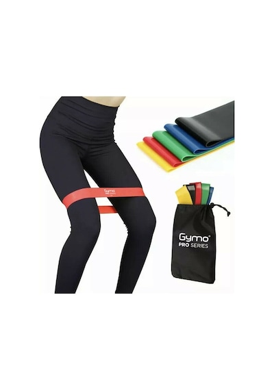 Gymo Çantalı Direnç Bandı Fitness Pilates Esnetme Lastiği 5'li