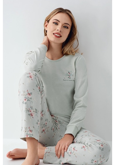 Kocabey Rolypoly 3703-s Kadın Uzun Kol Pijama Takım Yeşil