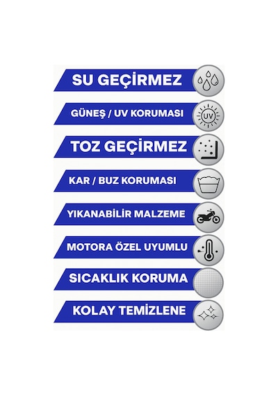 Sym Joymax 250i Uyumlu Motosiklet Brandası - Su Geçirmez, %99 Uv Korumalı, Yansıtıcı, Lastikli