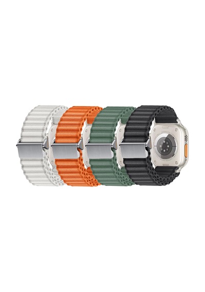 Watch 10 46mm Uyumlu Zore Krd-123 Naylon Kumaş Hasır Örgülü Kordon-siyah