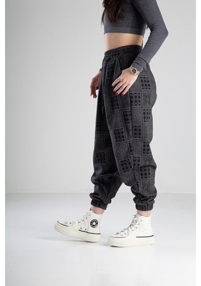 Cocopelli Poker Desenli Pileli Jogger Pantolon Coc2099 Desenli