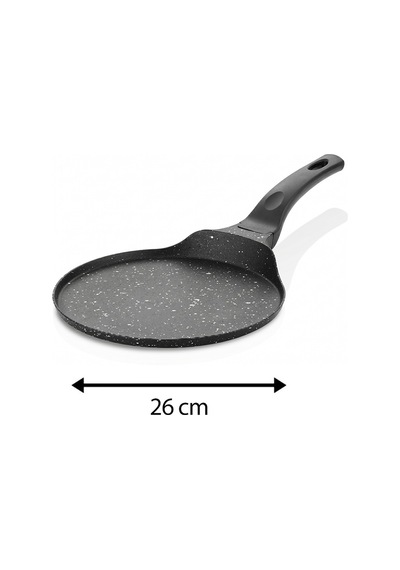 26 Cm Krep Tavası - Düz Tabanlı Pankek, Krep Ve Gözleme Tavası Siyah