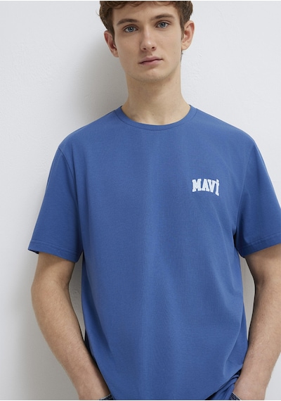 Mavi - Mavi Logo Baskılı Mavi Tişört 0611714-70719 Mavi