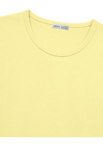 Vadon 1003 Kadın Pamuklu Slim Fit Bisiklet Yaka Yumuşak Dokulu Basic T-shirt Tereyağı Sarısı Vadon 1003 Kadın Pamuklu Slim Fit Bisiklet Yaka Yumuşak Dokulu Basic T-shirt Tereyağı Sarısı