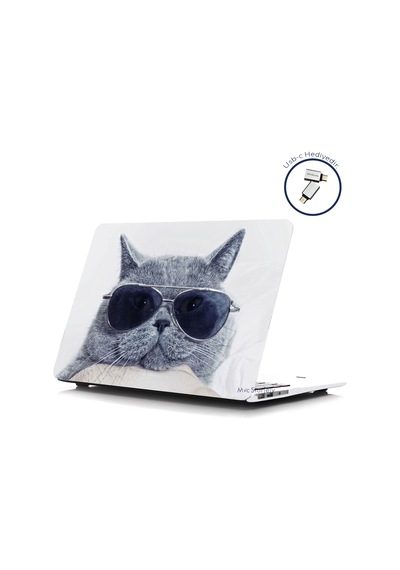 Apple Uyumlu MacBook Air M1 Kılıf 13 İnç Cat01nl Touchıd'li M1 Air A2337 A2179 A1932 İle Gri
