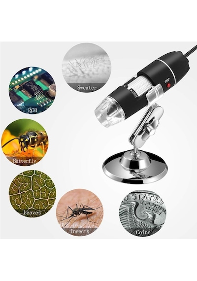 Alfalink 1600x Zoom 2mp Usb Dijital Mikroskop 8 Ledli Kamera