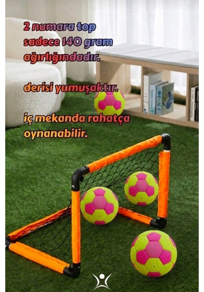 Hentbol Topu Renkli Soft Katman Çocuk Mini Futbol Topu No:1 İç Mekan Minik Top Turuncu