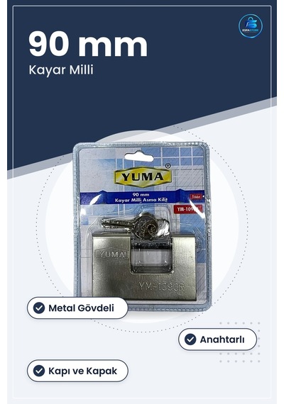 Asma Kilit 90 Mm Kayar Milli Kapı Ve Kapak Güvenlik Kilidi Metal