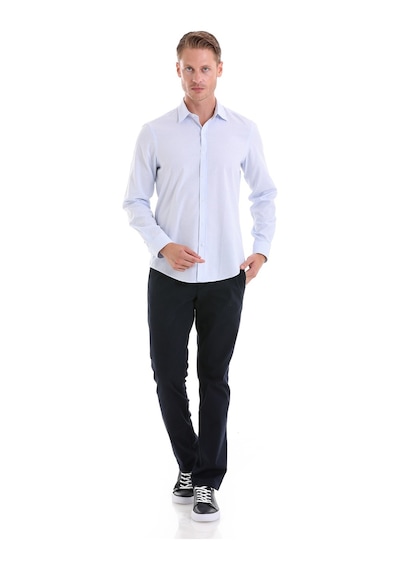 Hatemoğlu A. Mavi Ç. Comfort Fit Çizgili Pamuklu Slim Yaka Uzun Kollu Spor Mavi Hatemoğlu A. Mavi Ç. Comfort Fit Çizgili Pamuklu Slim Yaka Uzun Kollu Spor Mavi