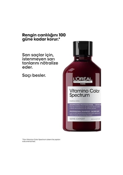 Loreal Professionnel Vitamino Color Spectrum Sarı Saçlar İçin Sarı Tonlarını Nötralize Edici Mor Şampuan 300 Ml