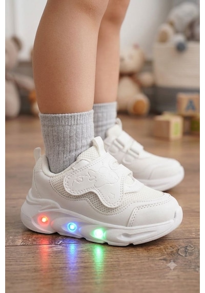 Cool Kids Çoçuk Işıklı Kışlık Su Geçirmez Kaydırmaz Hafif Poli Ortopedik Taban Rahat Cilt Deri Spor Ayakkabı Beyaz Cool Kids Çoçuk Işıklı Kışlık Su Geçirmez Kaydırmaz Hafif Poli Ortopedik Taban Rahat Cilt Deri Spor Ayakkabı Beyaz