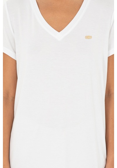 U.S. Polo Assn. Kadın Beyaz V Yaka Basic Tişört 50280019-VR013 U.S. Polo Assn. Kadın Beyaz V Yaka Basic Tişört 50280019-VR013