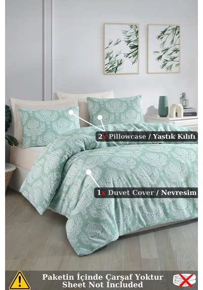 Nevresim Seti Çift Kişilik Post Suyeşili Suyeşili