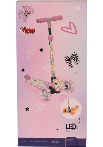 Mkwe082 Işıklı Canavar Scooter Pembe Renkli