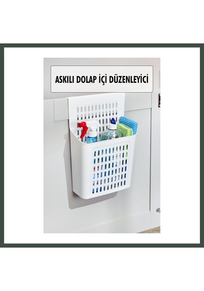 Bezos Askılı Dolap Içi Düzenleyici & Sepet Raf Organizeri & Çok Amaçlı Düzenleyici & Deterjanlık Şampuanlık Nhr Çok Renkli