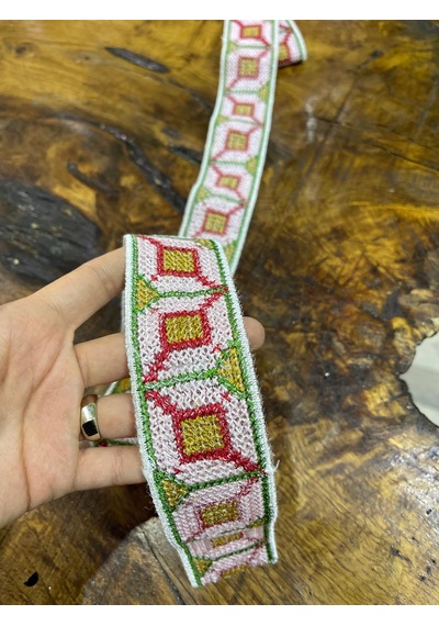 105x4 Cm Kaneviçe Desenli Şerit Dikiş Aksesuarı