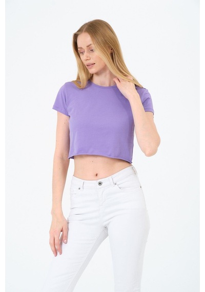 Kadın Kısa Kollu Oversize Crop Çok Renkli