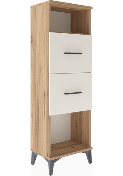 Arges Dolap Tek Raflı 2 Çekmeceli 44x30x134 Çam-aytaşı Atlas Çam