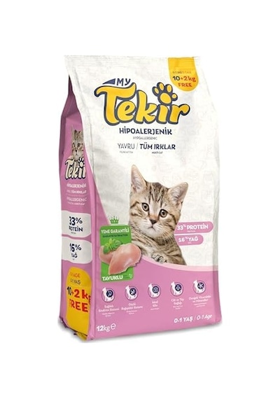Tekir Yavru Kedi Maması Tavuklu 10+2kg 103 Ivory