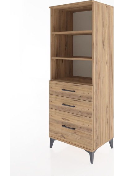 Hyperion Dolap 3 Raflı 3 Çekmeceli 60x44x163 Çam-çam Çam