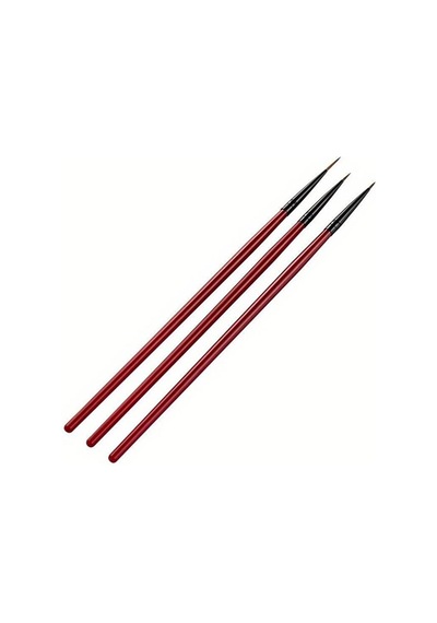 Detay Fırça Seti Kırmızı-ince Uçlu Fırça-tırnak Süsleme Fırçası-desen Fırçası, Altın Fırçası-3 Ad