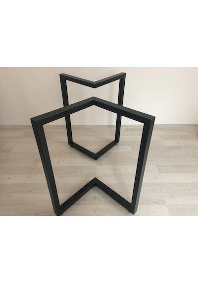 Masa Ayağı Ahşap Masa Ayağı Metal Masa Ayakları Üçgen Tasarım Siyah 71 x 60 CM