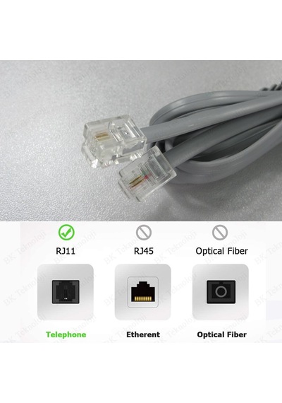 RJ11 6P2C Hazır Telefon Modem Ara Hat Kablosu 1.5 Metre