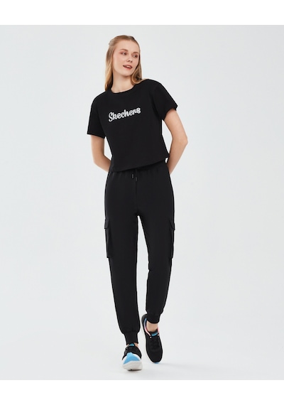 Skechers Graphic T-Shirt W Short Sleeve Kadın Siyah Tshirt S241212-001 Siyah