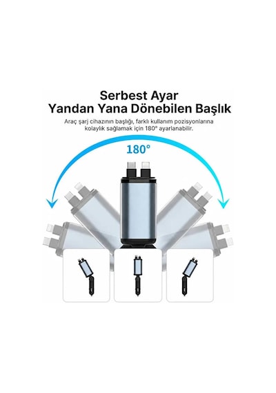 66w Pro Cw1 Led Tavan Aydınlatmalı 4'ü 1 Arada Geri Çekilebilir Çift Kablolu 3.4a Süper Hızlı Araç Şarj Cihaz