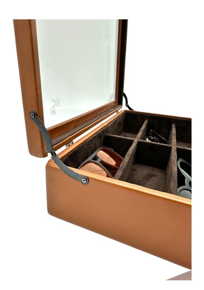 Diji 8'li Gözlük Kutusu Gözlük Çantası Taba İçi Kahve