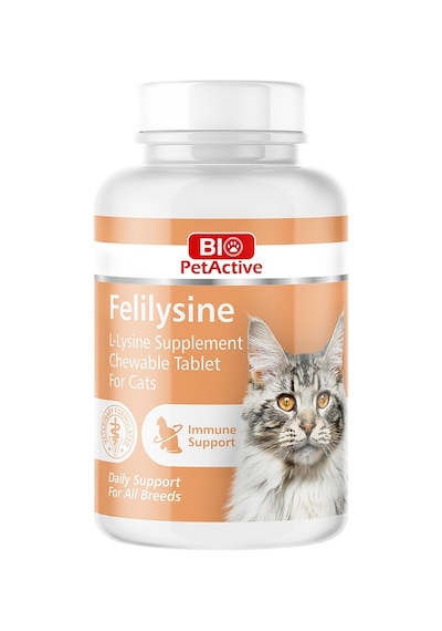 Bio Petactive Felilysine Tablet Kediler İçin L-lizin Tablet 90 Lı 45 Gr.