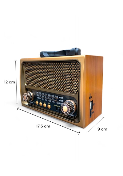 Rt-675 Nostaljik Solar Panelli Radyo 3 Bant Trend Nostalji Radyo