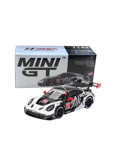 Mini Gt 1/64 Porsche 911 Gt3 R Ao Racing 2025 Imsa Petit Le Mans Mgt01143