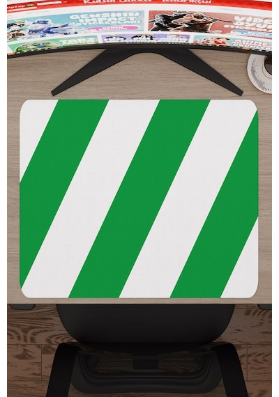 Yeşil Beyaz 48x40 Xl Taraftar Gaming Oyuncu Mouse Pad Kaymaz Taban Büyük Klavye Fare Altlığı Şerit