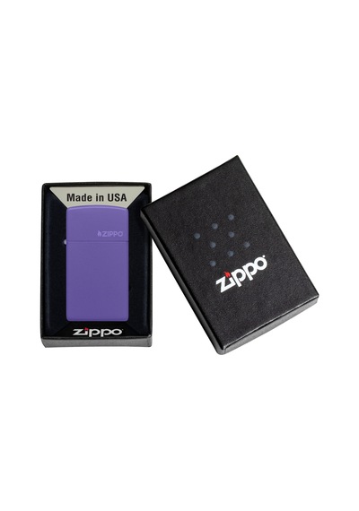 Zippo Çakmak Mor Slim Logo 1637zl-000019
