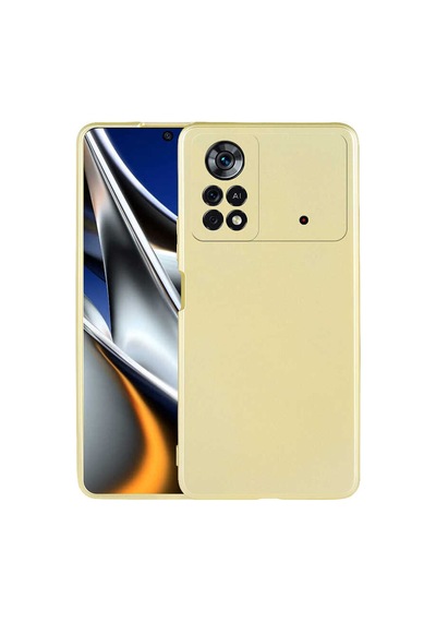 Zore Poco X4 Pro 5g Kılıf Omsy Premier Silikon Kapak - Gold