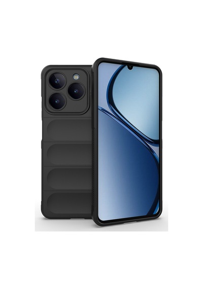 Realme C63 Kılıf Kamera Korumalı Esnek Silikon Parmak Şeritli Pazarplus Siyah