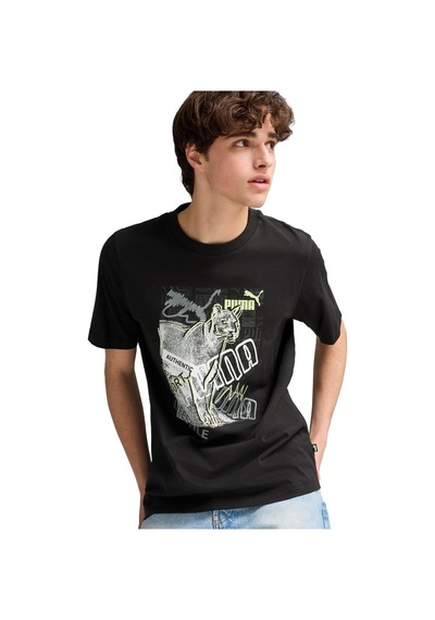 Puma Erkek Spor Tişört Graphics Photoprint Tee 68321301-Siyah