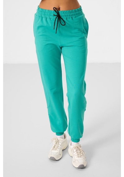 Deniz Yeşil O Yaka Basic Oversize Kadın Eşofman Tunik Takım - 95347 Yeşil