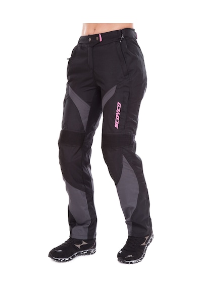 Scoyco P122w Siyah Kadın Motosiklet Pantolonu 4 Mevsim Korumalı Maxdura 600-d Kumaş Women Motorcu Pantolon