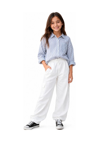 İrem Çocuk Giyim Kız Çocuk /erkek Çocuk Beli Lastikli Çift Kargo Cepli Beli İp Bağlamalı Geniş Paça Modelli Beyaz Renk Pantolon Beyaz İrem Çocuk Giyim Kız Çocuk /erkek Çocuk Beli Lastikli Çift Kargo Cepli Beli İp Bağlamalı Geniş Paça Modelli Beyaz Renk Pantolon Beyaz