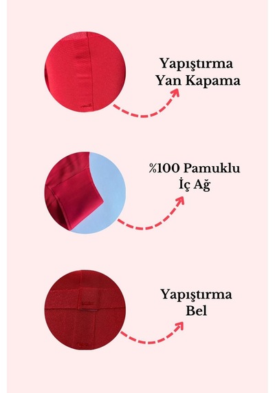 Sensu Kadın Yapıştırma Lazer Kesim Külot - Kts4055 Kırmızı Kırmızı